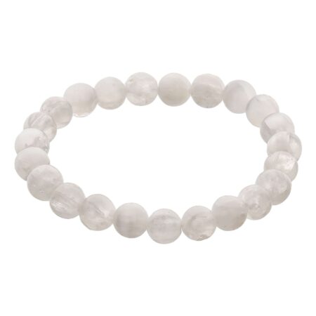 Selenite Crystal Bead Bracelet ? Healing Crystal Bracelet for Women and Men's Gifts ? 8mm Round Beaded Stretchy Healing and Protection Gemstone Bracelet