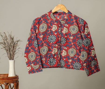 Handmade Block Print Cotton for Women ? Ethnic Floral Printed Top with Long Sleeves