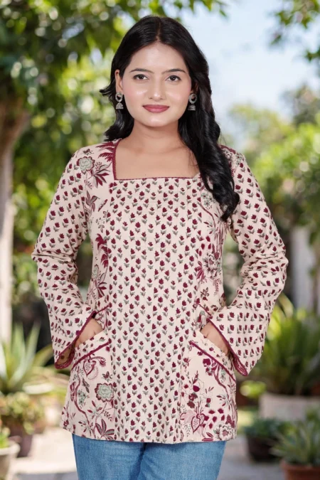 Cotton Kurti for Women Casual Wear beachside resort front