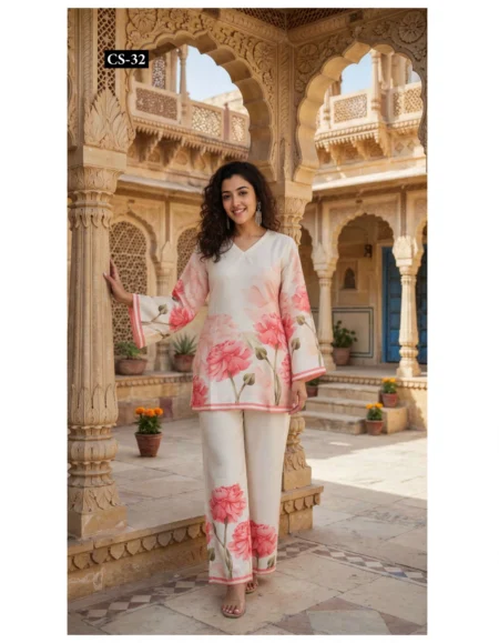 Turkish Cotton Co-ord Set for Women haveli courtyard front