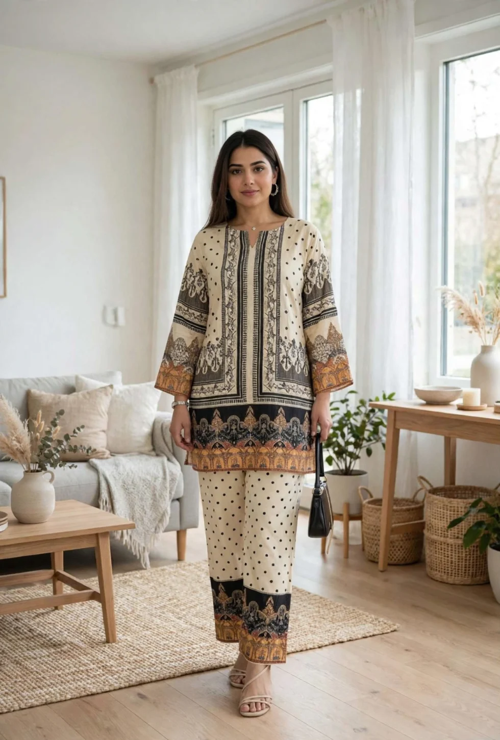 Rayon Cotton Co-ord Set for Women living room