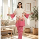 Japanese Crepe Co-ord Set for Women living room front view