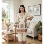 Rayon Cotton Co-ord Set for Women side walking indoor lifestyle